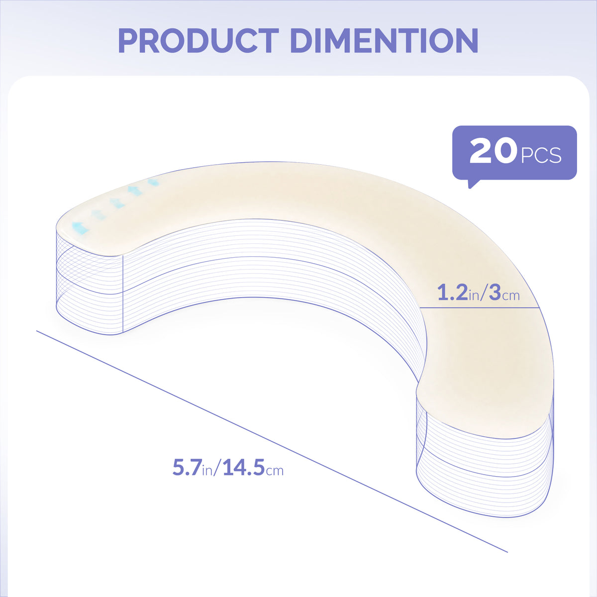 20 PCS Ostomy Barrier Strips, Elastic Colostomy Tape to Stop Leaks, for Colostomy Ileostomy Bags Pouches