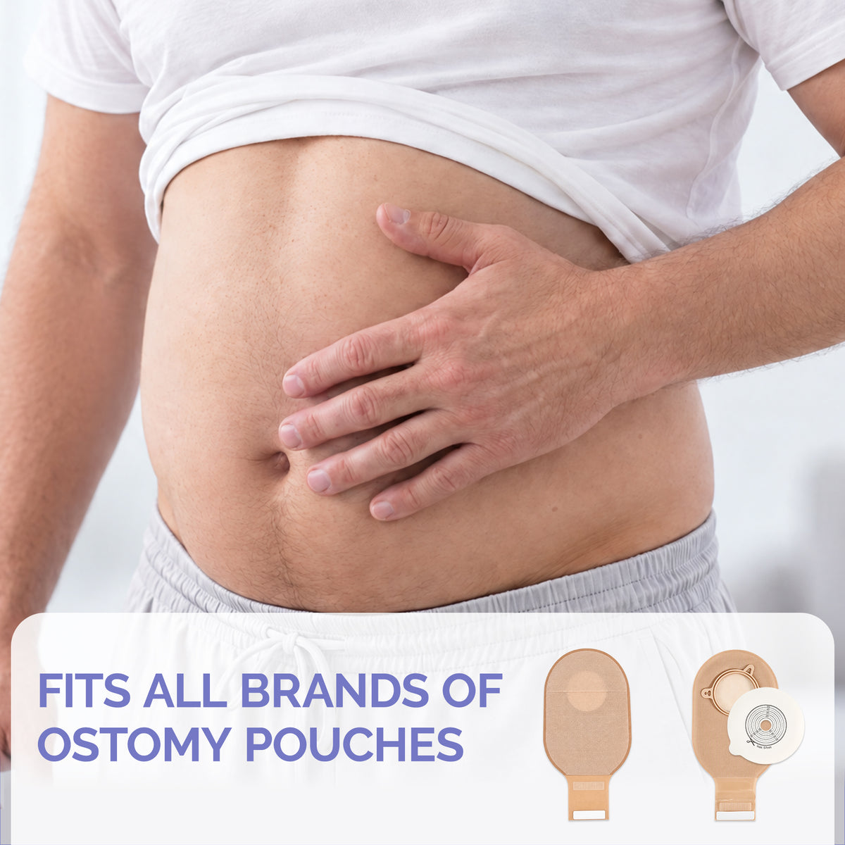20 PCS Ostomy Barrier Strips, Elastic Colostomy Tape to Stop Leaks, for Colostomy Ileostomy Bags Pouches