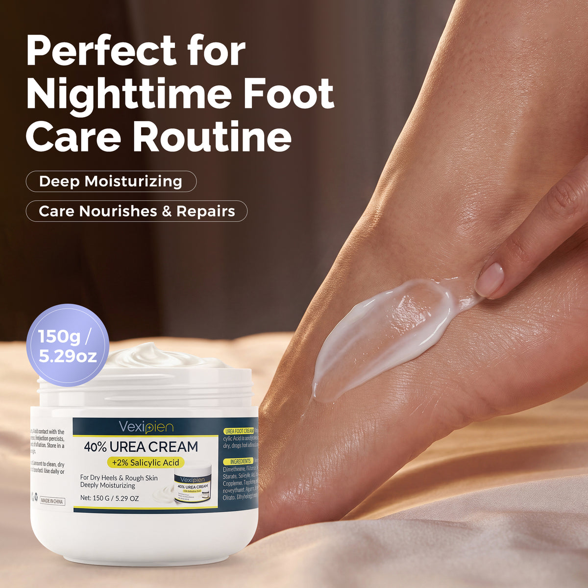 Vexipien 40% Urea Cream with 2% Salicylic Acid Foot Care, 150g