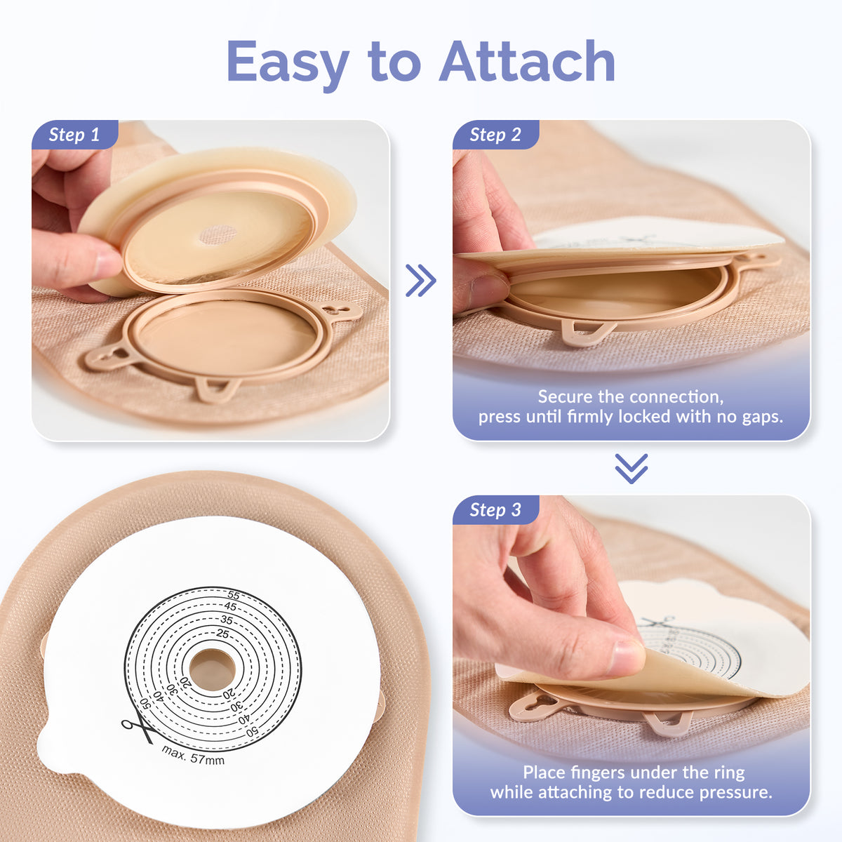 28 PCS Ostomy Supplies Colostomy Bags 2 Piece Ostomy Bag Two Piece Ostomy Drain Pouches for Ileostomy and Stoma Care, Trim-to-Fit 15-57 mm (18 x Bags+10 x Skin Barriers)