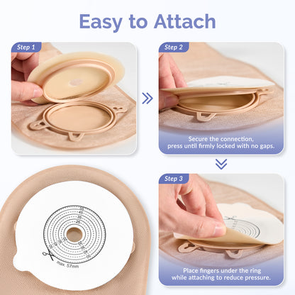 28 PCS Ostomy Supplies Colostomy Bags 2 Piece Ostomy Bag Two Piece Ostomy Drain Pouches for Ileostomy and Stoma Care, Trim-to-Fit 15-57 mm (18 x Bags+10 x Skin Barriers)